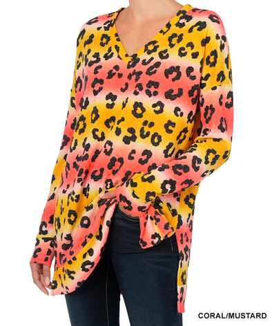 Leopard Print Long Sleeve Tunic