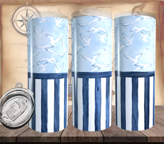 Seagulls and Stripes Tumbler