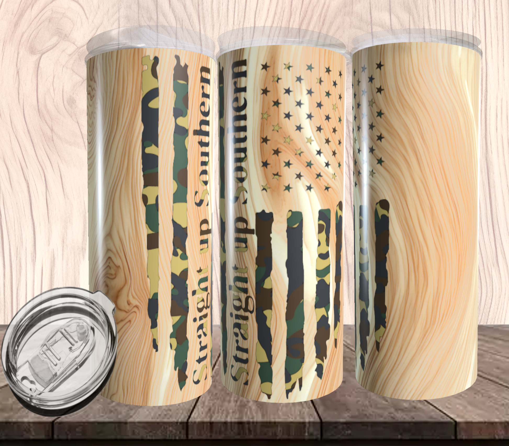 Straight up Southern Camo Flag Tumbler
