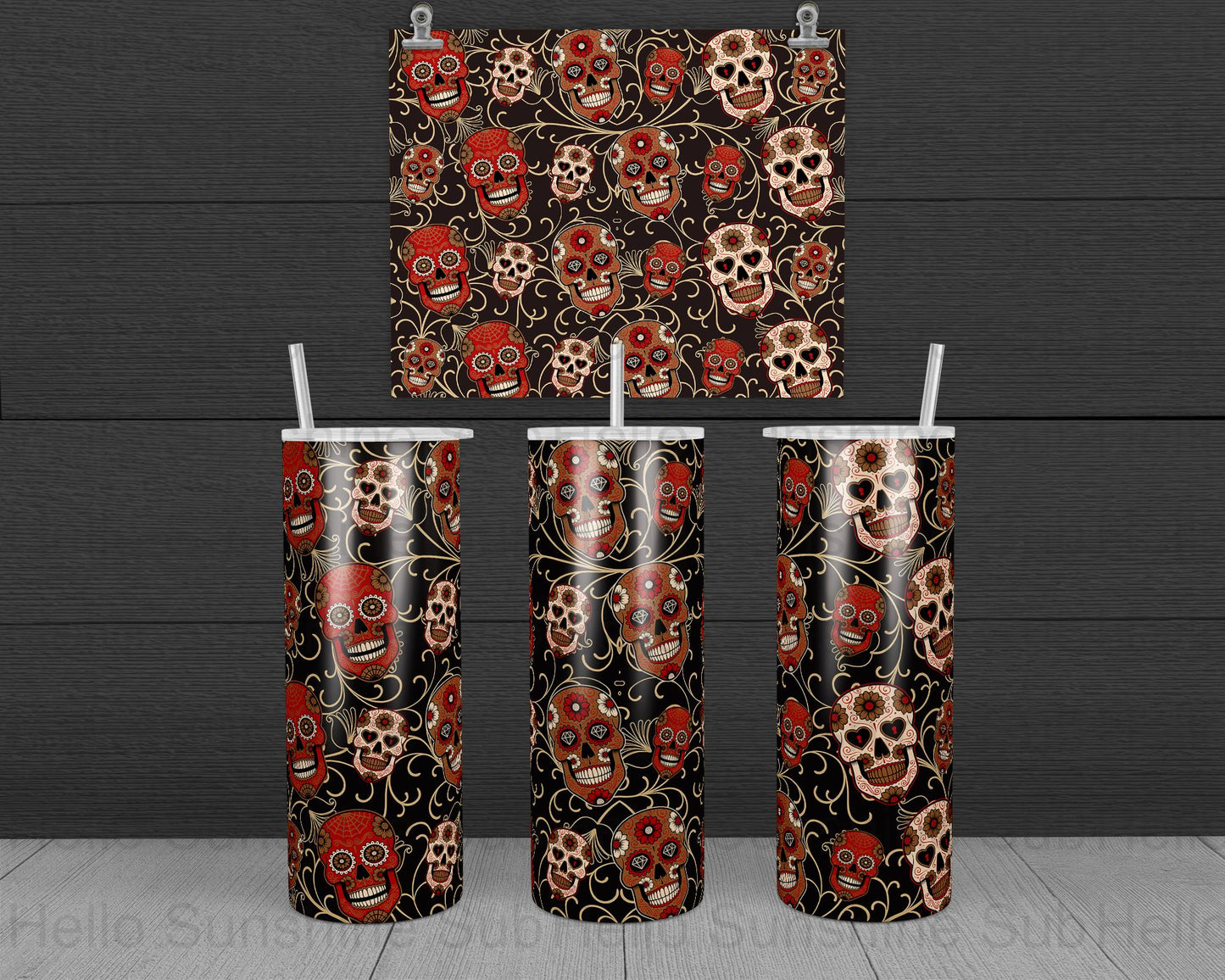 Sugar Skulls Pink & Red