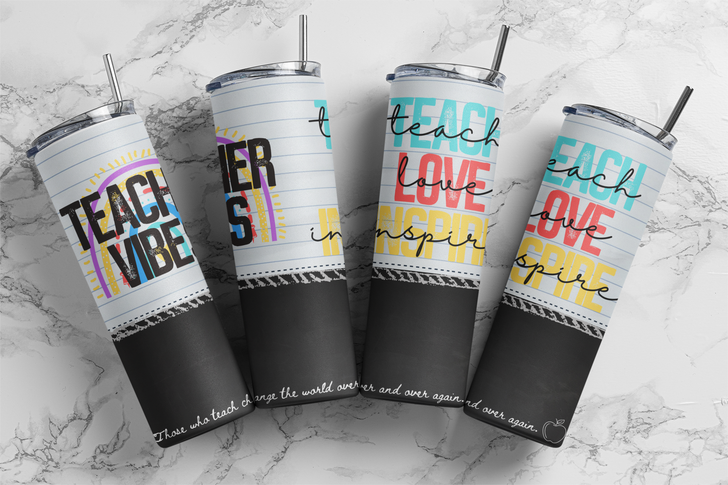 Teacher Vibes Teach Love Inspire Tumbler