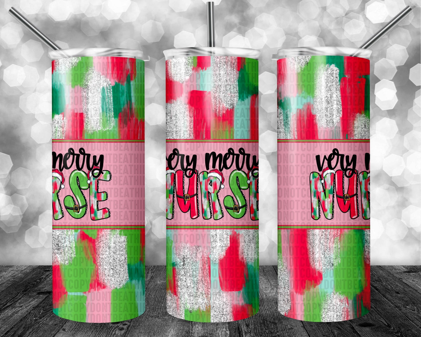 Very Merry Mama Aunt etc Pink Tumbler