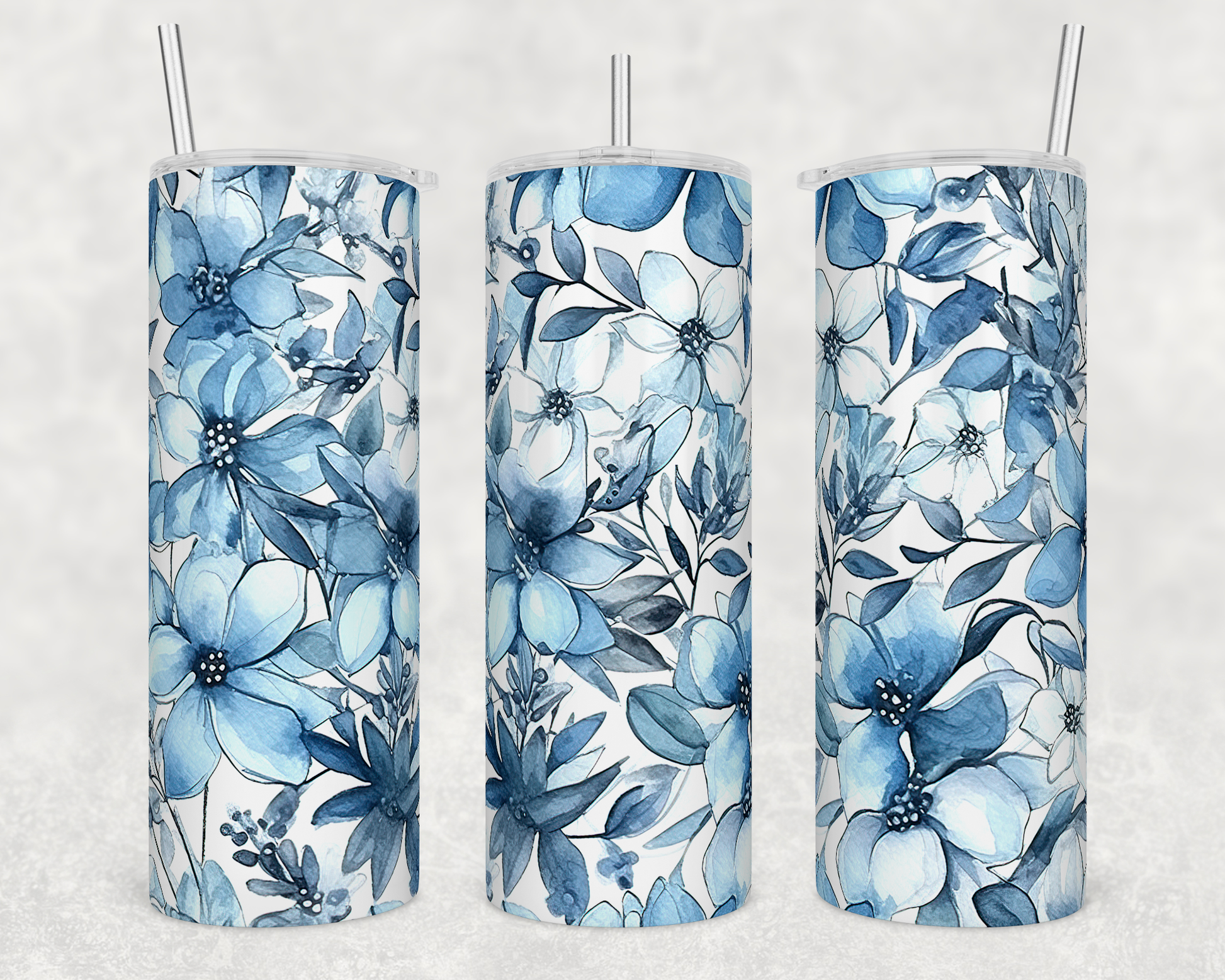 Blue Flowers Tumbler