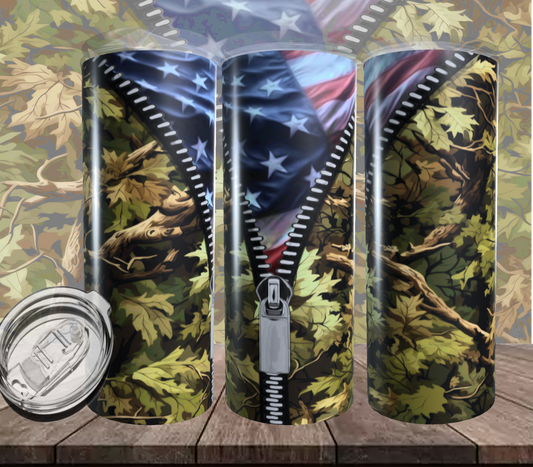 Camo & Flag Tumbler