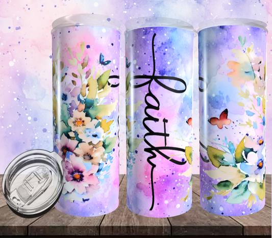Faith Floral Tumbler