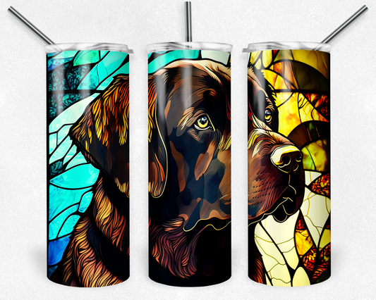 Chocolate Lab Stained Glass Tumbler