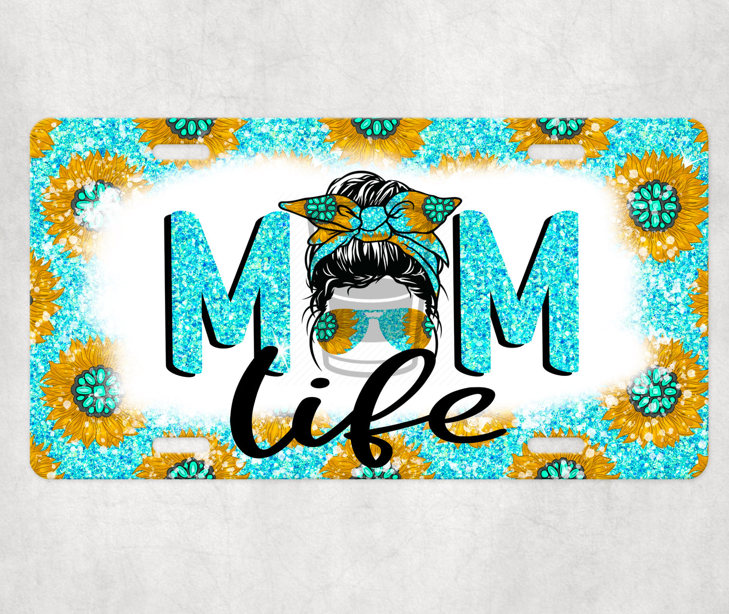 Mom Life Sunflower License Plate Print