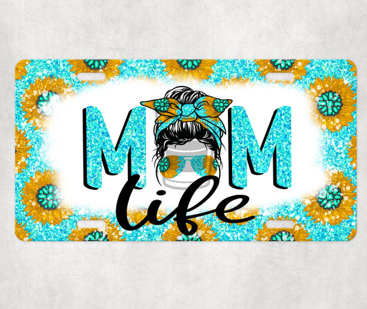 Mom Life Sunflower License Plate Print