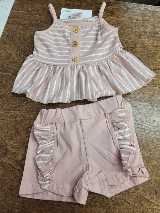 Pink stripe tank set