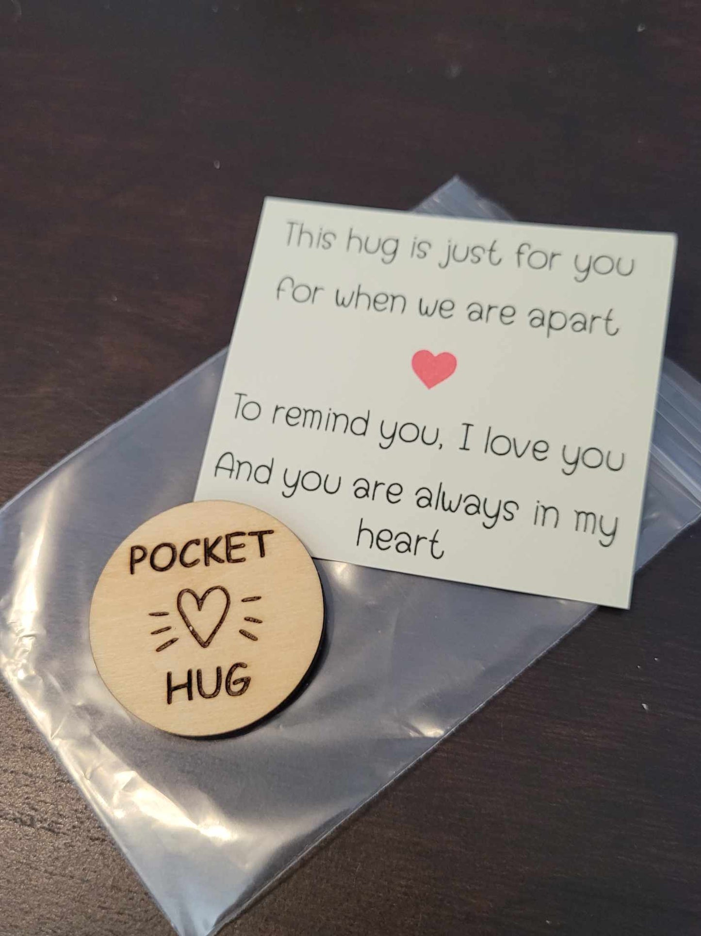 Pocket Hug Wood Token