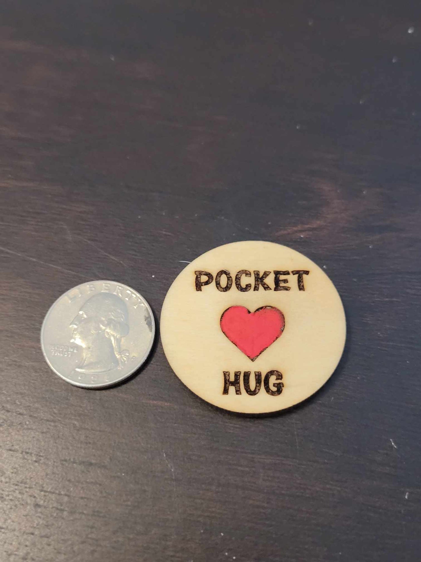 Pocket Hug Wood Token