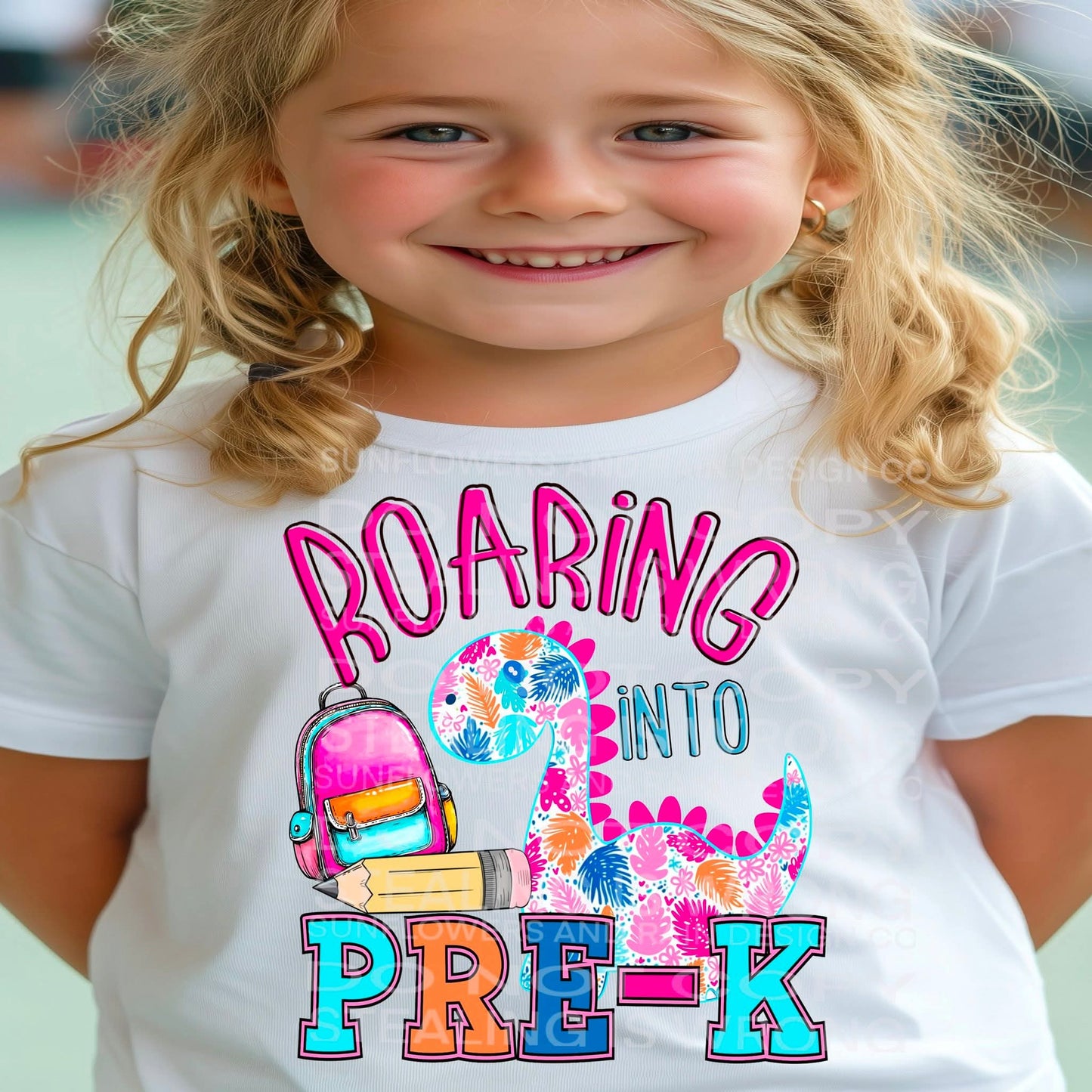 Roaring Into Girl Dino Tee