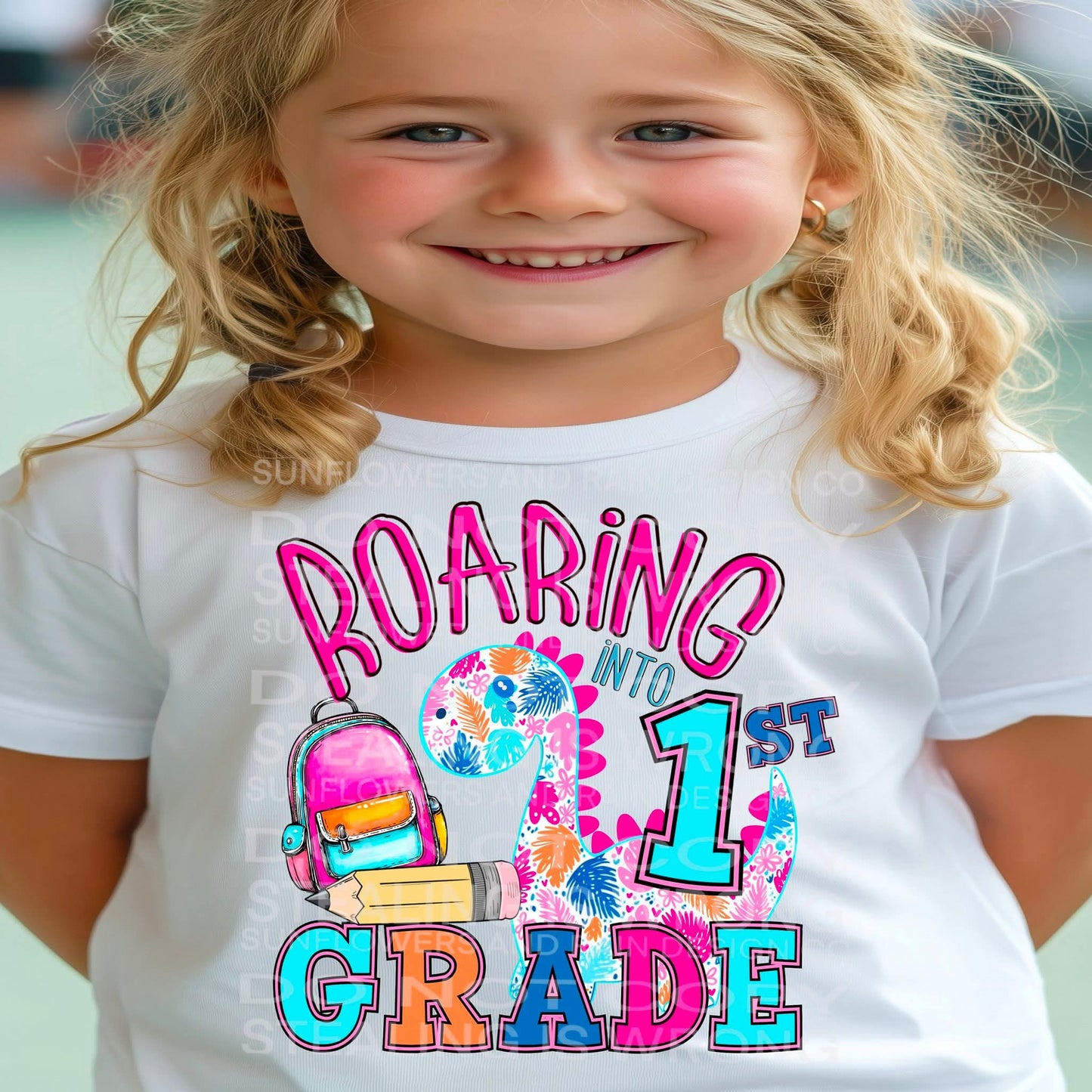Roaring Into Girl Dino Tee