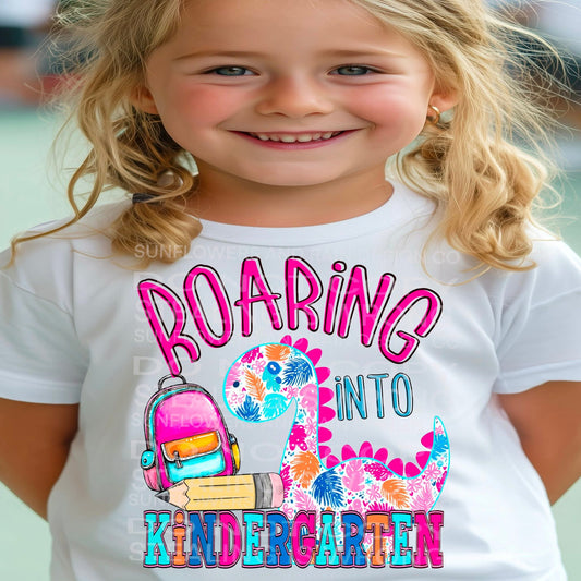 Roaring Into Girl Dino Tee