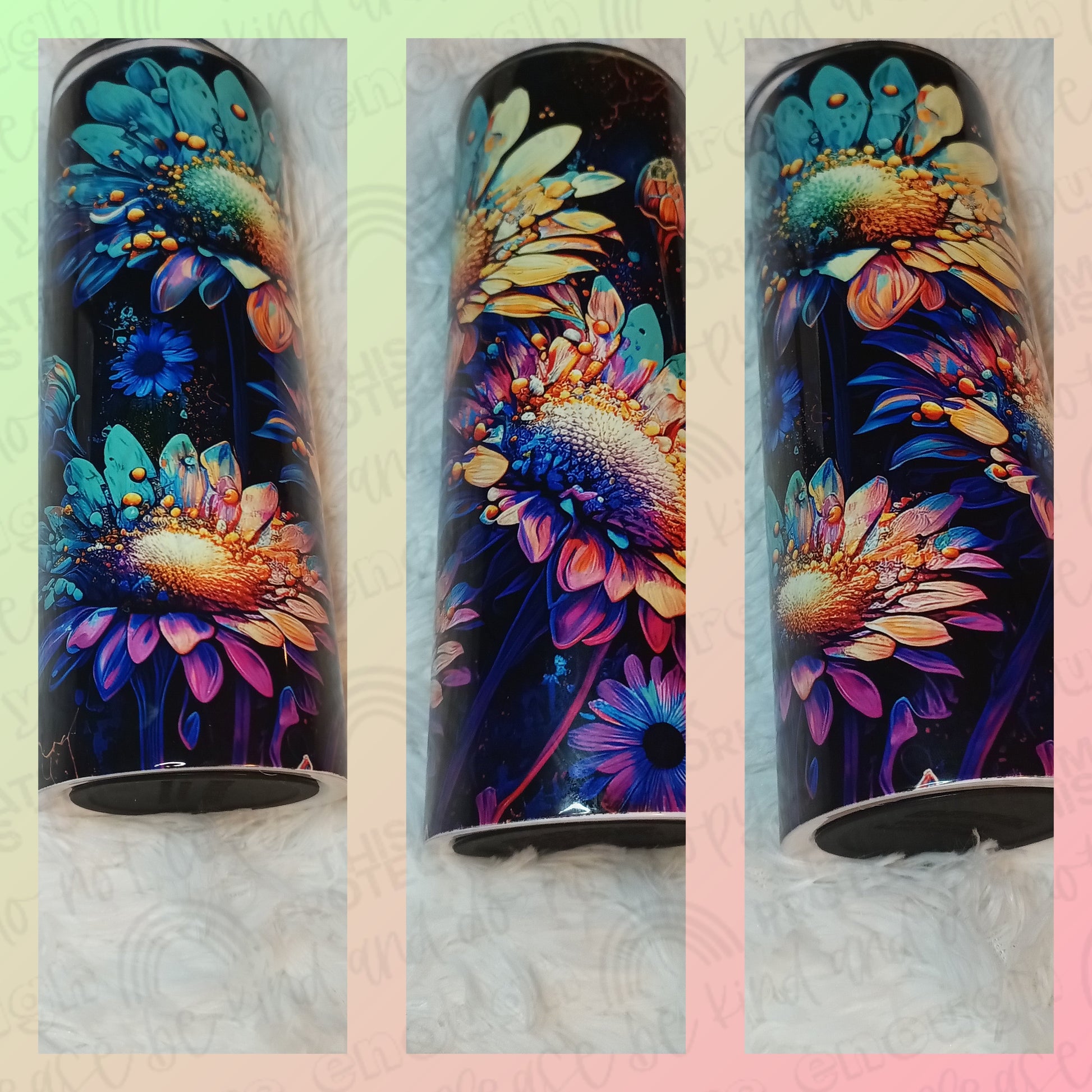Daisy Alcohol Ink Tumbler