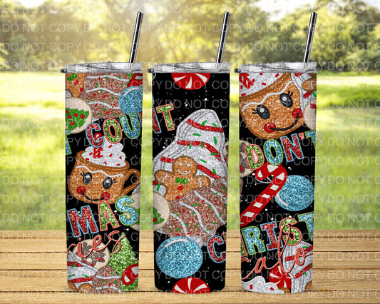 Glitter Christmas Calories Tumbler