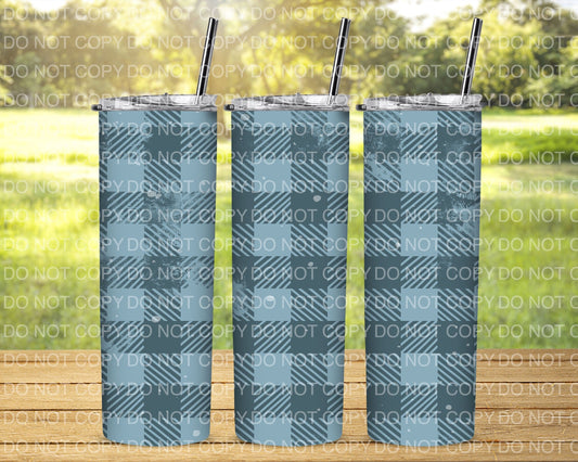 Distressed Plaid Tumbler