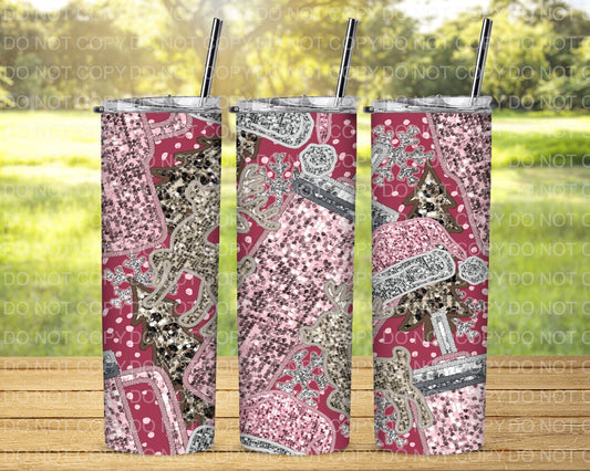 Glitter Pink Cup Tumbler
