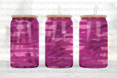 Abstract Camo Pink Design Glass Tumbler