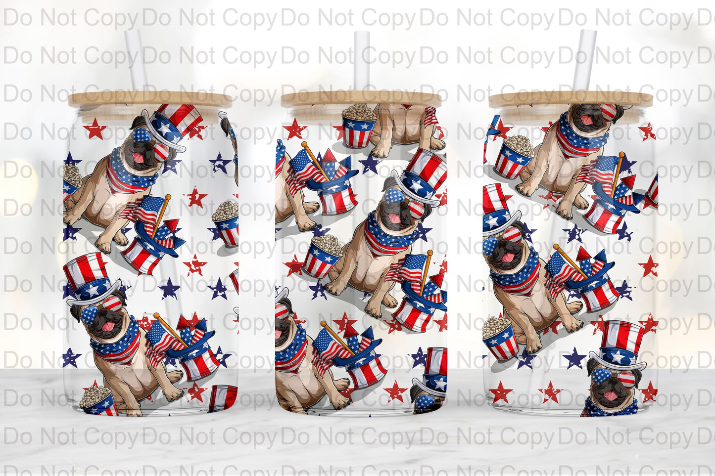 American Puppies Glass tumbler print