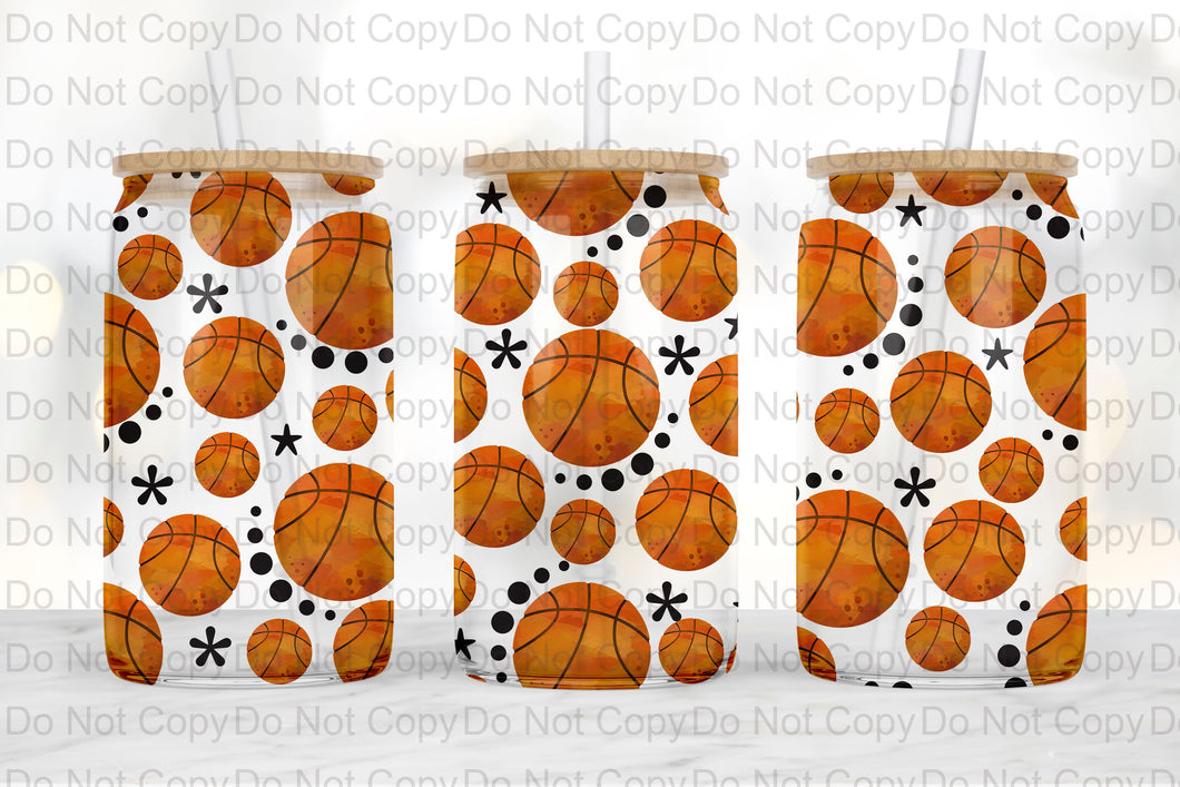 Basketball Glass tumbler print