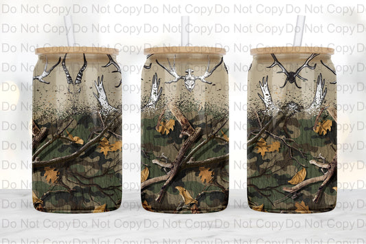 Camo Hunting Glass Tumbler