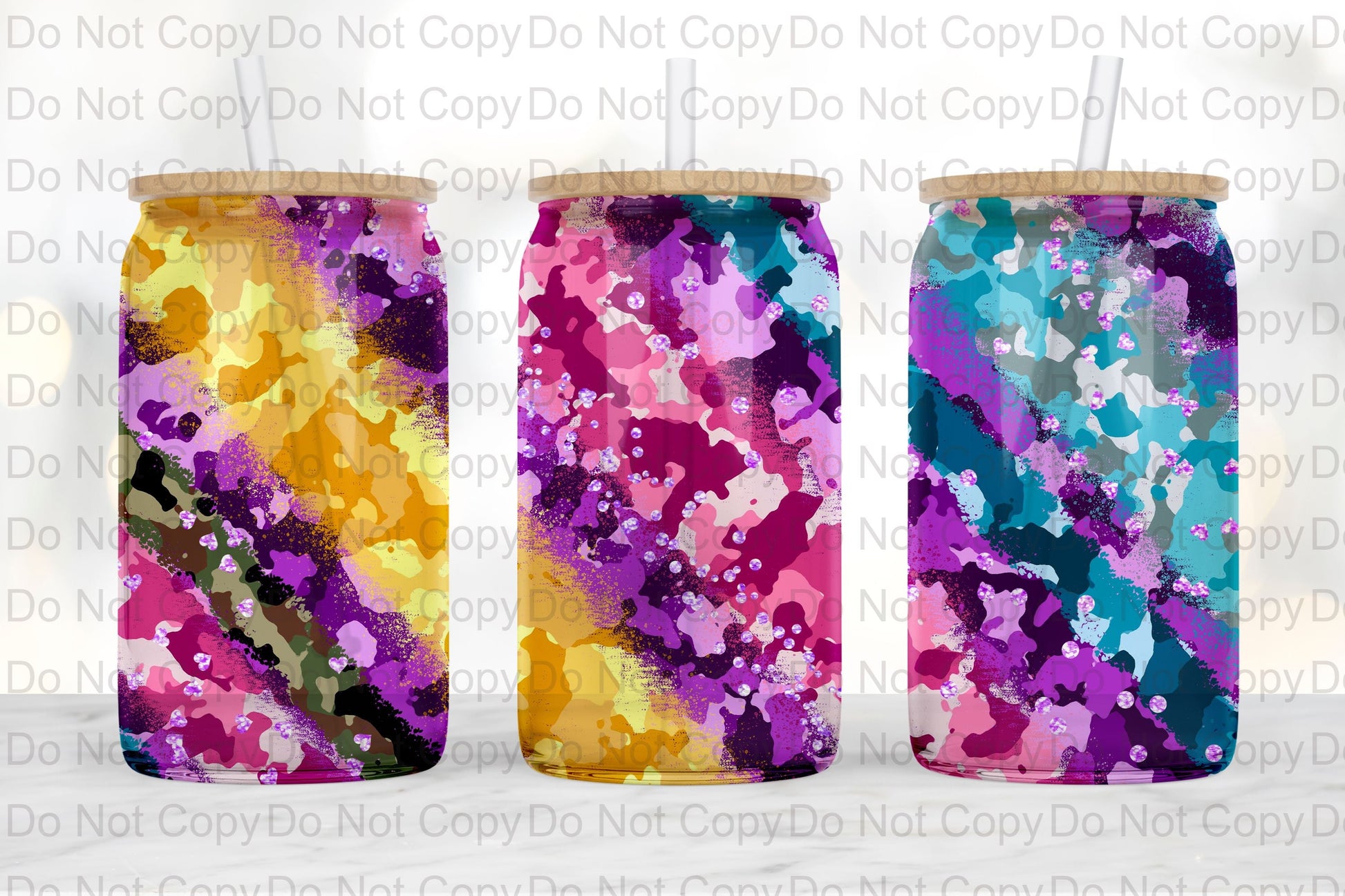 Camo Gradient Glass tumbler print