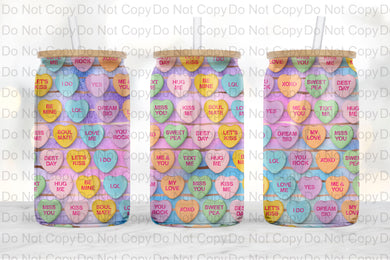 Candy Hearts Glass Tumbler