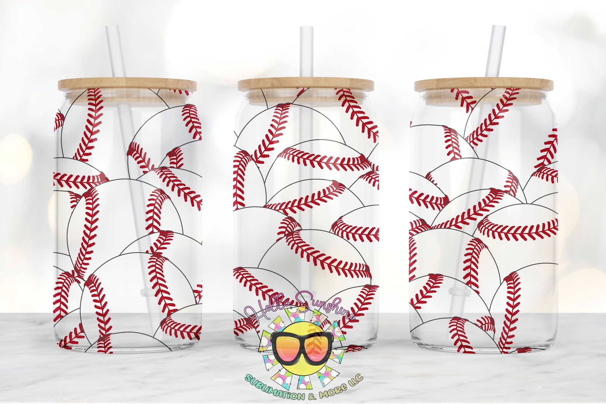 Baseballs Glass tumbler print