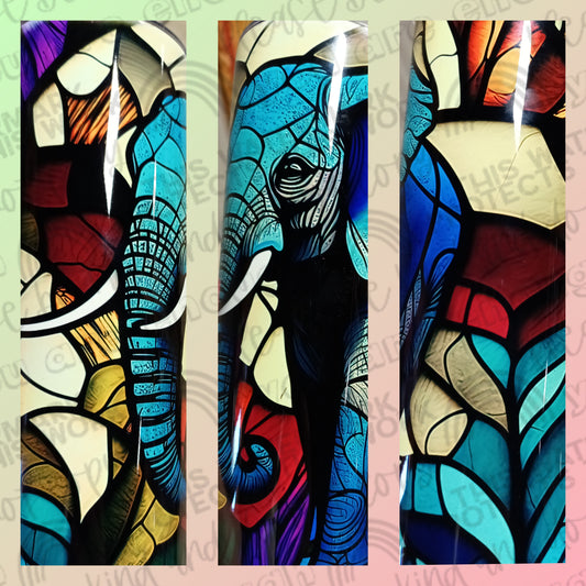 Stained-Glass Elephant Tumbler