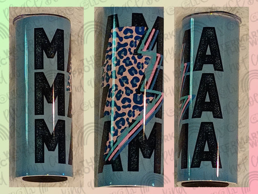 Mama Leopard lightening Bolt Tumbler
