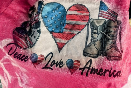 Peace Love America Boots Tee