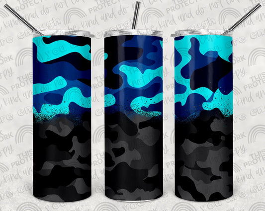 Camo Black & Blue Tumber
