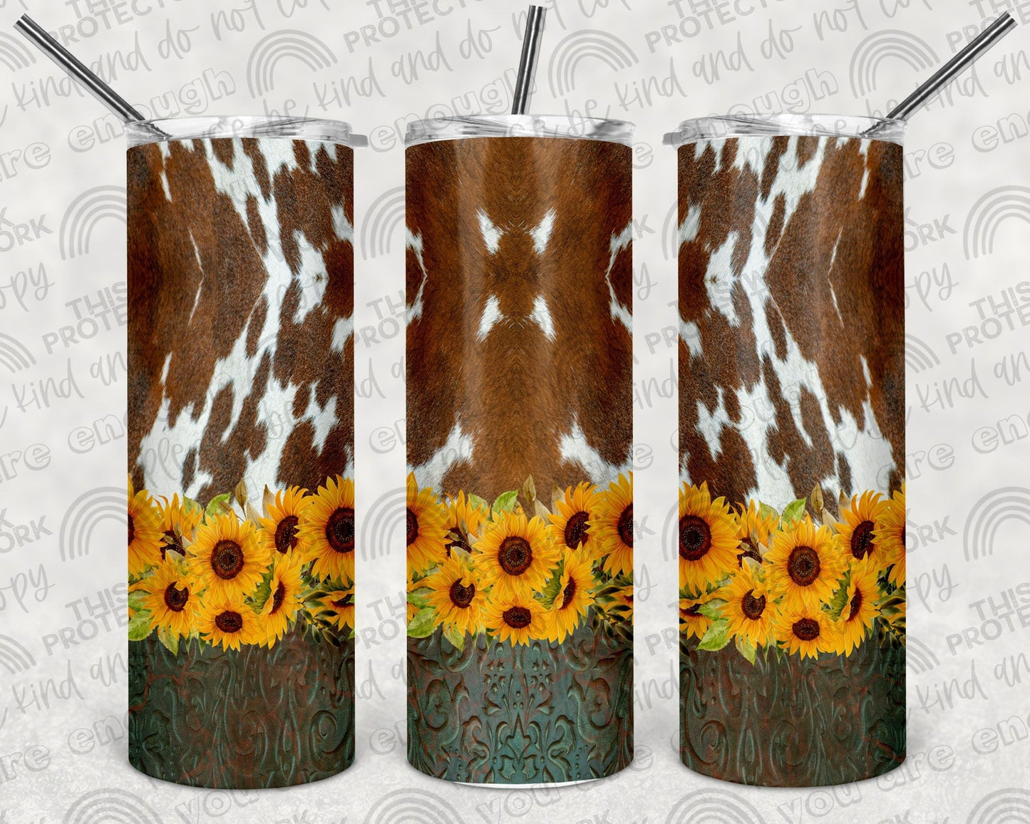 Cowhide Sunflower Tumbler