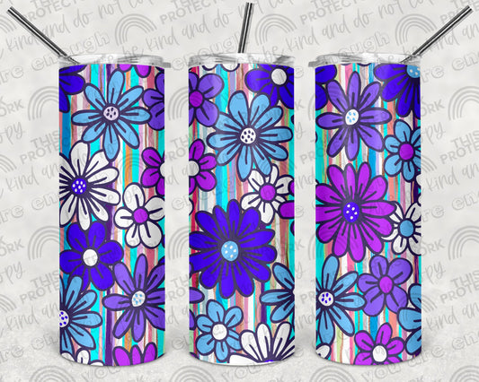 Flowers Blue Tumbler