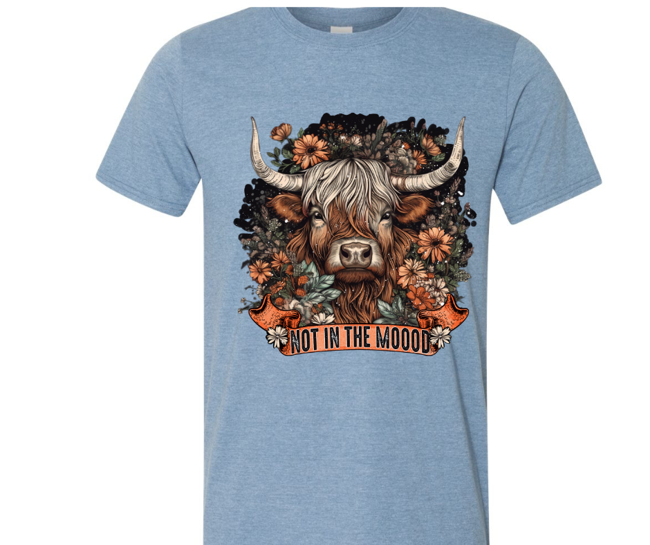 Not In the Mood Highland Cow Tee