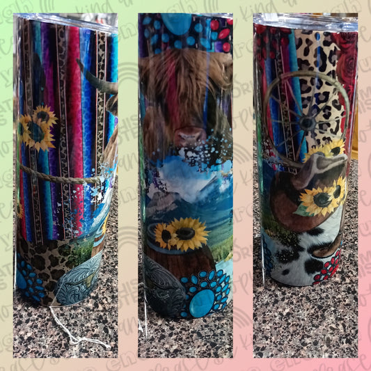 Highland Cow Serape Tumbler