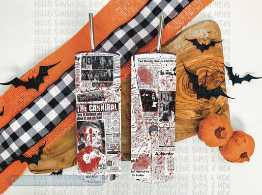 Newspaper Splatter Tumbler