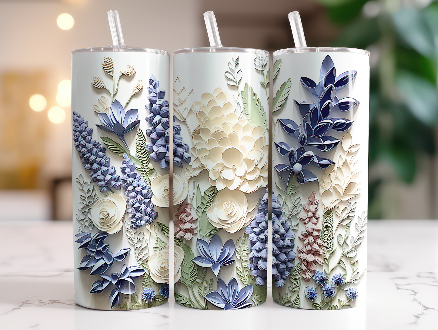 3D Blue Bonnets Tumbler