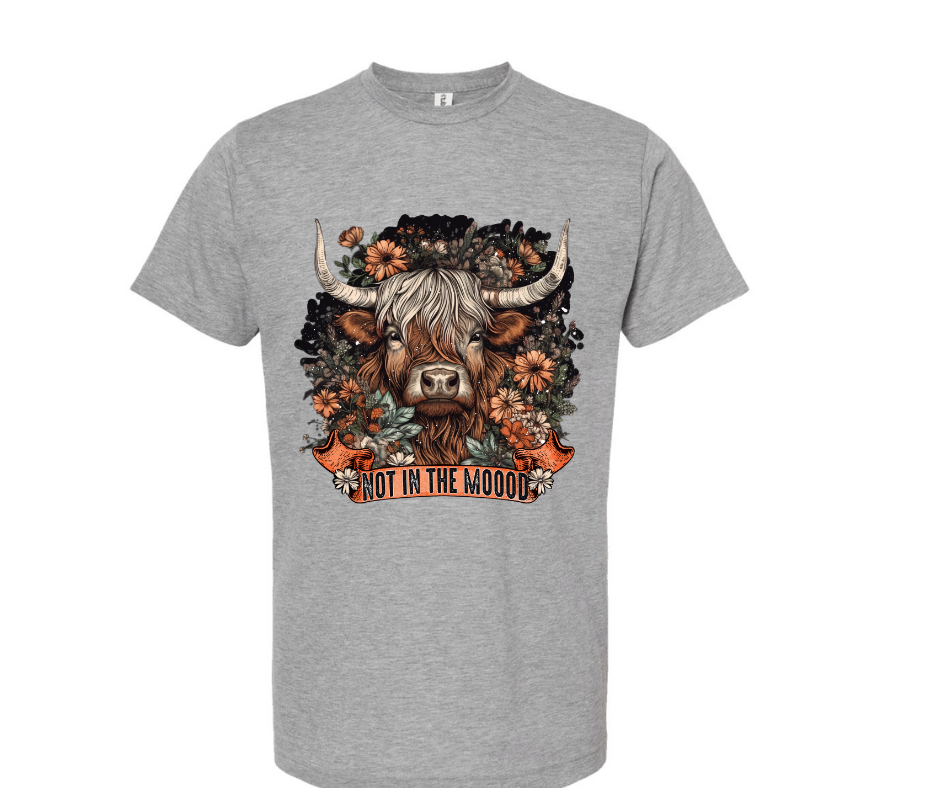 Not In the Mood Highland Cow Tee