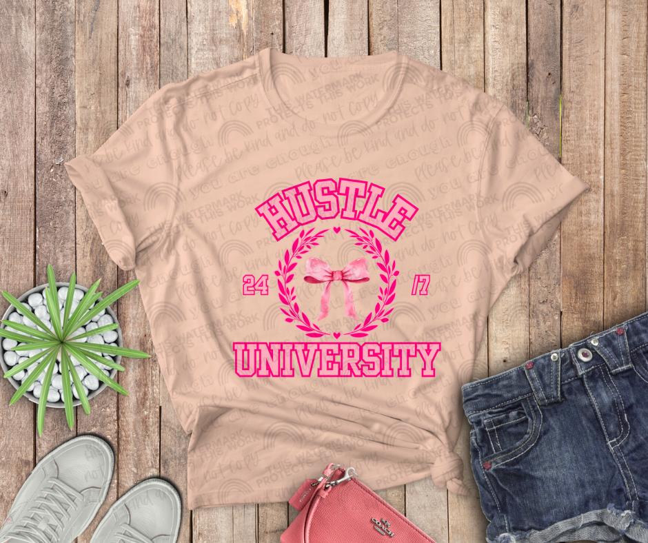 Hustle University or Club Coquette Tee or Crew