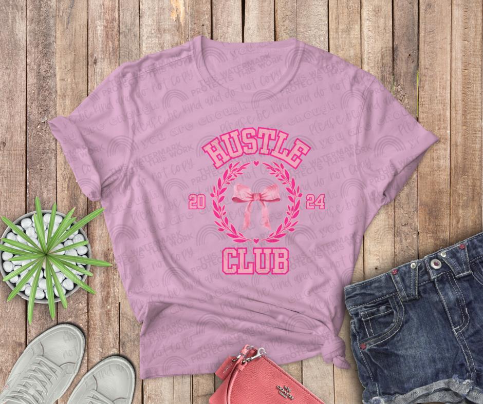 Hustle University or Club Coquette Tee or Crew