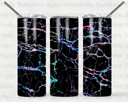 Black with Rainbow Swirls Tumbler