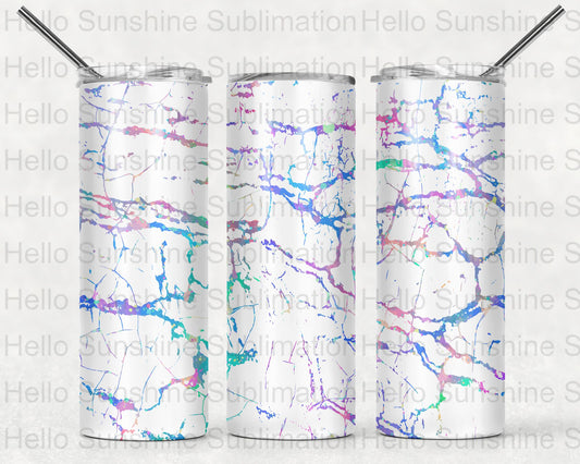 White with Rainbow Tumbler
