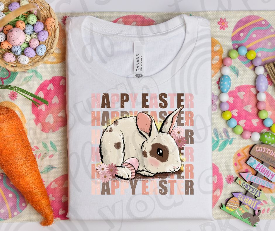 Happy Easter Stacked Bunny Tee