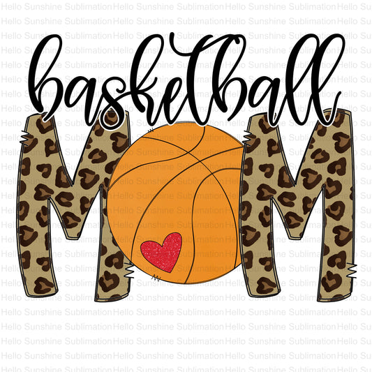 Basketball Mom Leopard Heart-SS