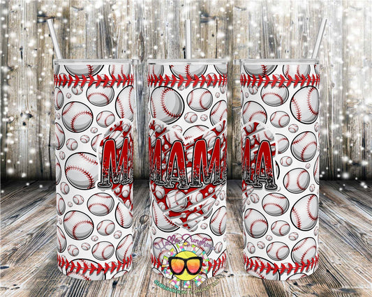 Baseball Mama Heart Tumbler