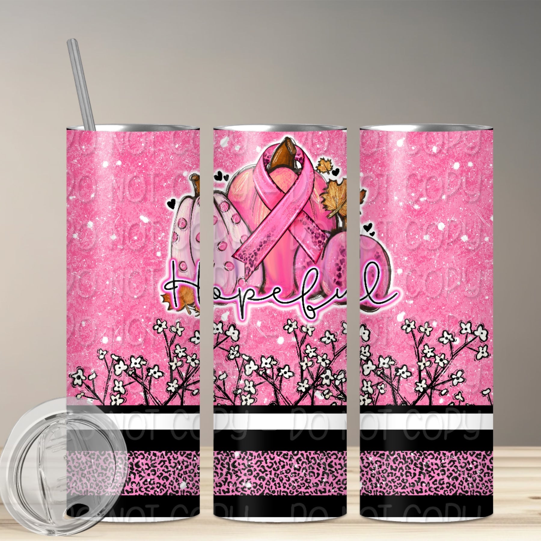 Hopeful Breast Cancer Pumpkin Tumbler