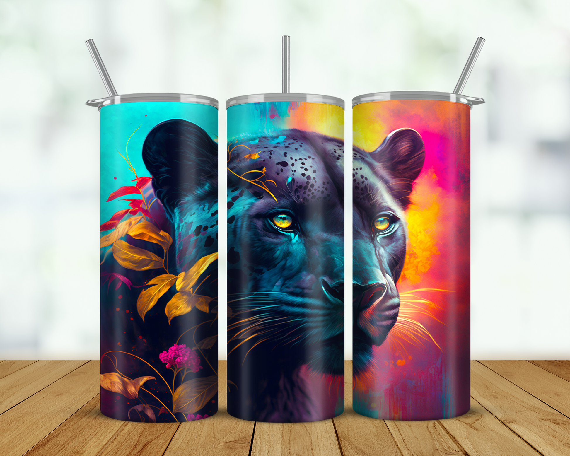 Colorful Jaguar Tumbler