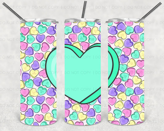 Conversation Hearts Tumbler Print